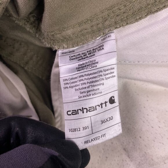 Carhartt Relaxed Fit Cryder Full Swing Pants Men's 36 x 30 Fits 36 x 28 Olive - Picture 12 of 16